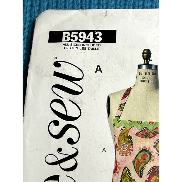 See & sew 5943 pattern full or half apron ruffle hem size small-extra large - Picture 3 of 6